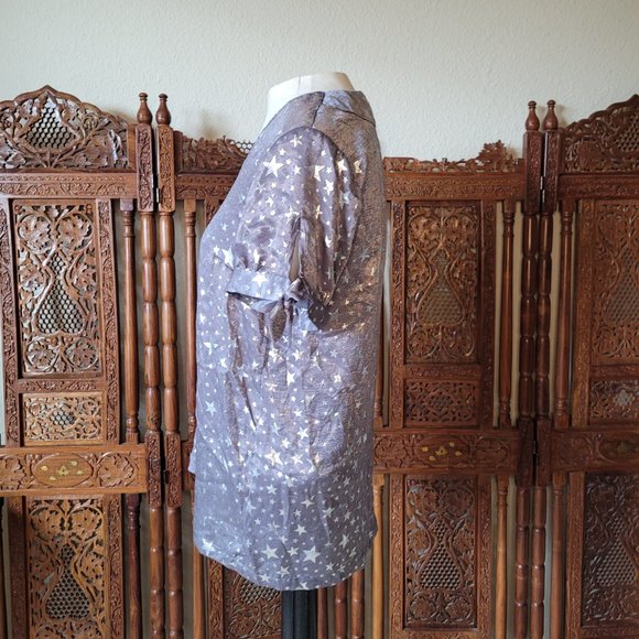 Modcloth Glimmery Star Gazer Shirt Festive Top - Medium - Picture 2 of 9